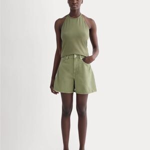 NWT Everlane Olive A-Line denim shorts